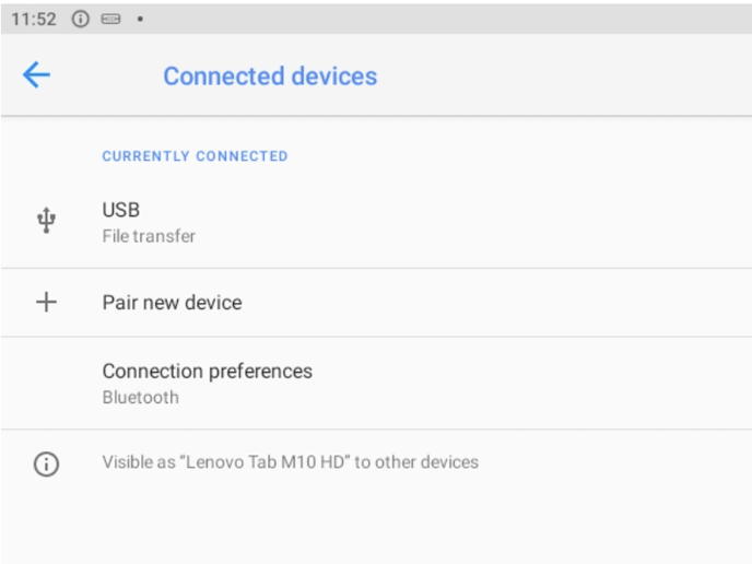 4) Step 2a - Setting an external device (Printer) in an Android Tablet